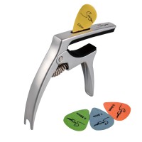 Wholesale custom brand zinc alloy multi function guitar accessories bundle capo with pick holder